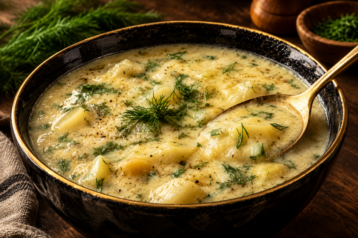 Creamy Vegan Potato Soup with Dill