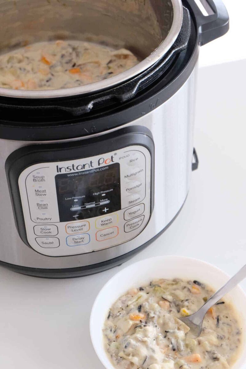 The Best Ever Instant Pot Vegan Wild Rice Soup