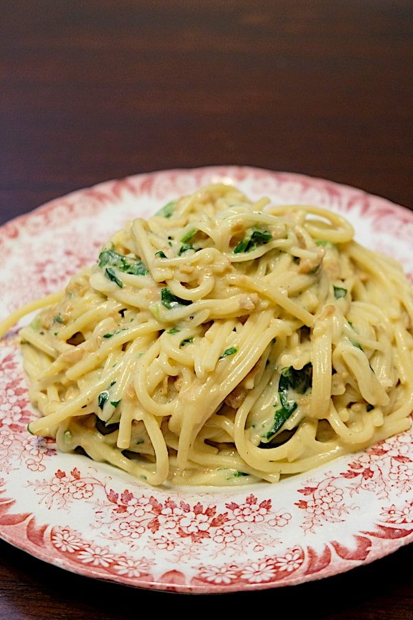 Vegan Instant Pot Pasta Alfredo With Spinach
