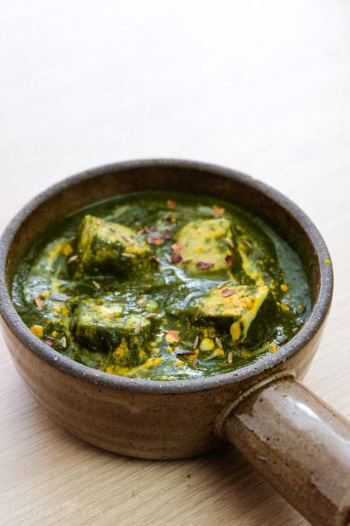 This vegan palak paneer blends the sweet taste of spinach with invigorating ginger, garlic, and spices. Making it's a snap using the Instant Pot! 