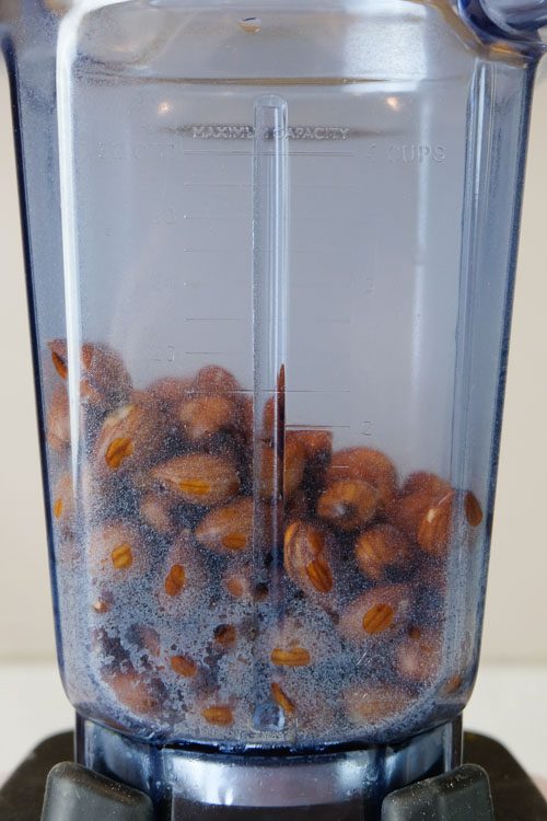 Almonds in a blender.