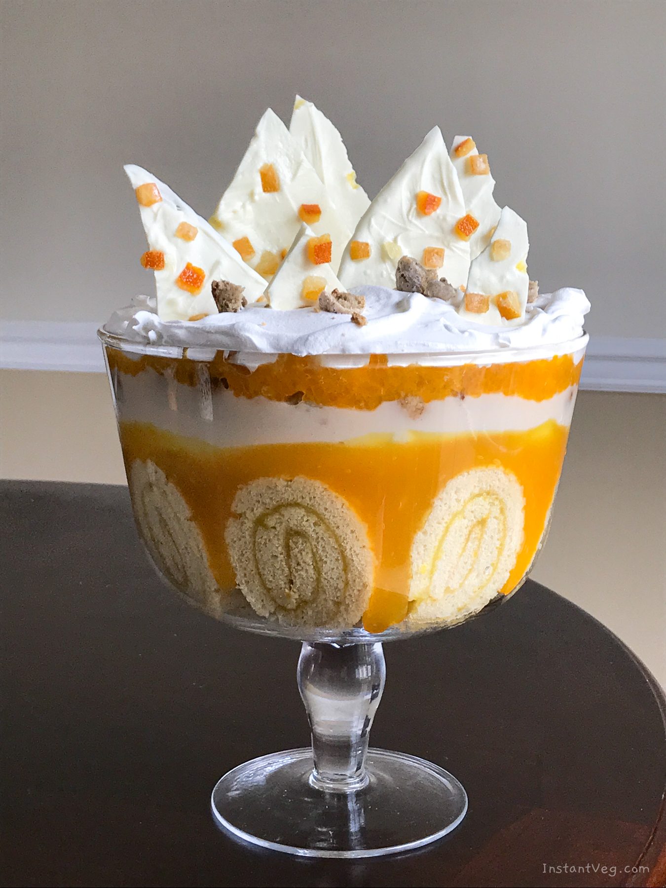 Vegan Platinum Pudding based on Jemma Melvin's Lemon Swiss Roll and Amaretti Trifle